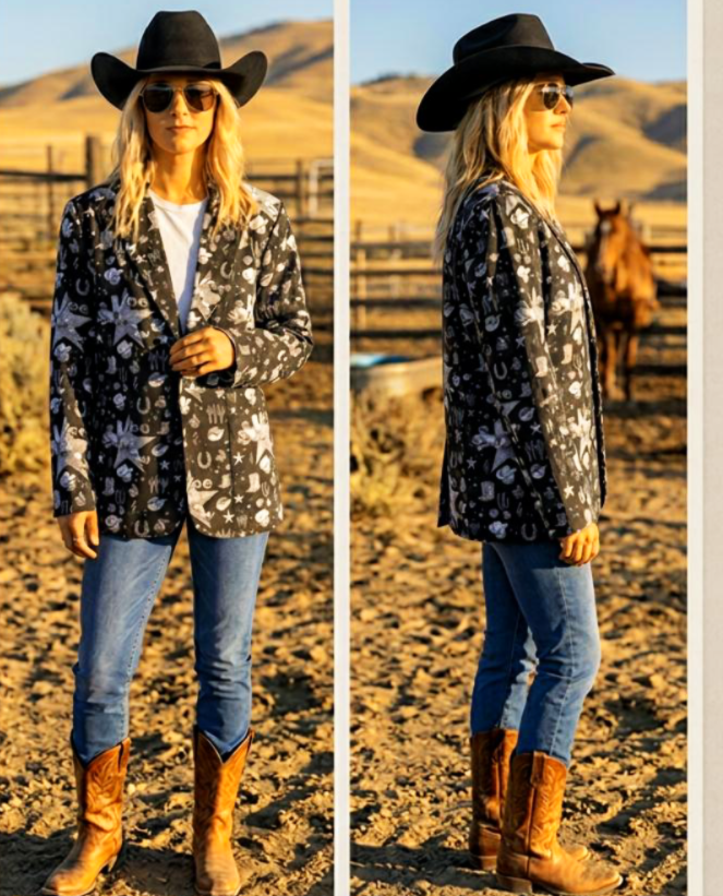 Baha Ranch Rhinestone Cowgirl Yeehaw Blazer Women's Blazer by Baha Ranch Western Wear - product image 3