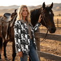Baha Ranch Black White Cowboy Women's Western Blazer by Baha Ranch Western Wear