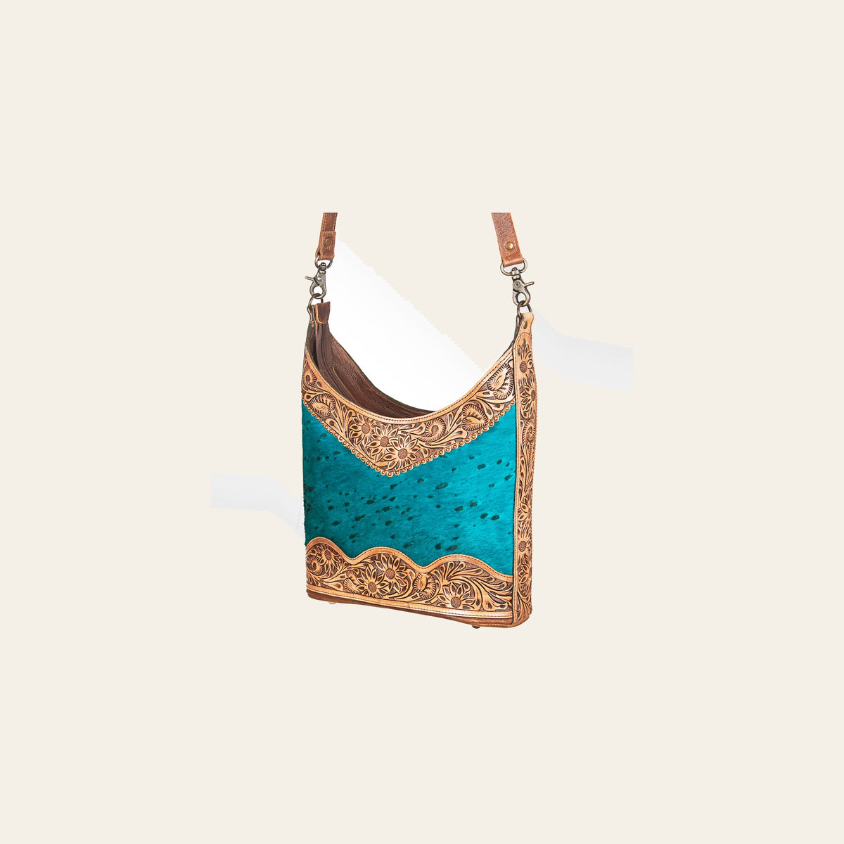 GIBGX207 American Darling Hand Tooled Hair On Genuine Leather Women Bag Western Handbag Purse