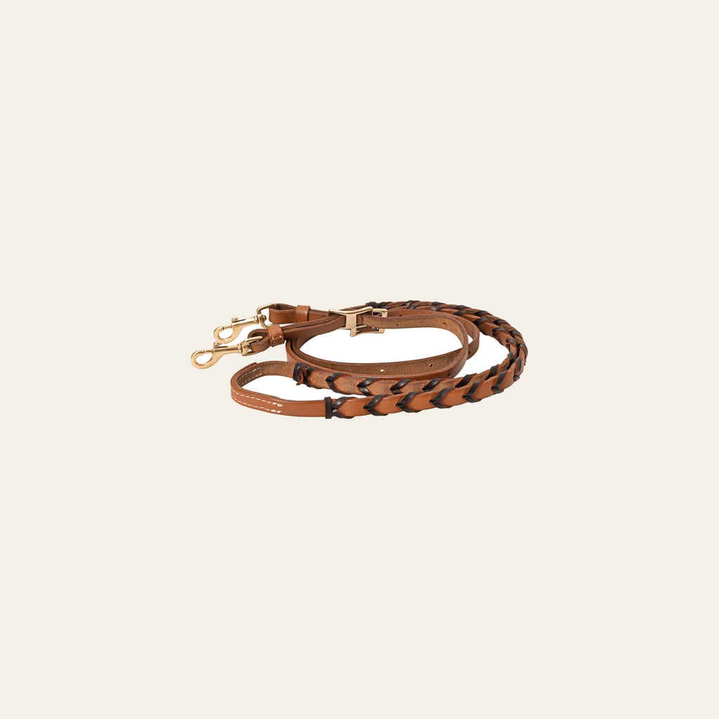 HILASON Western Horse American Leather Laced Barrel Roper Reins Brown | Racing Roping for Horses