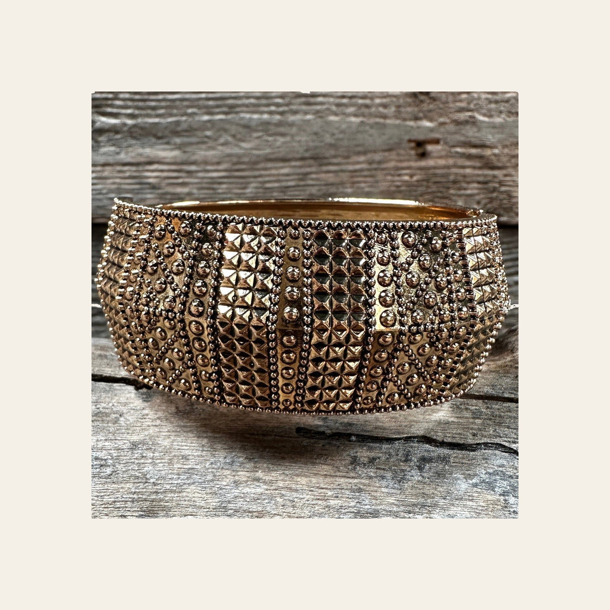 Gold Dots and Studded Fashion Cuff XI143
