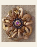 Gold Lotus Flower With Copper Pink and Champagne 1" Concho on a warm cream background