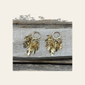 Western Gold Short Leaves Dangle Fashion Earrings