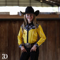 *youth* Gold Spade Sparkle Performance Rodeo Shirt