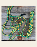 Green and Gold Mule Tape Halter - Fern and Clear #MT236 on a warm cream background