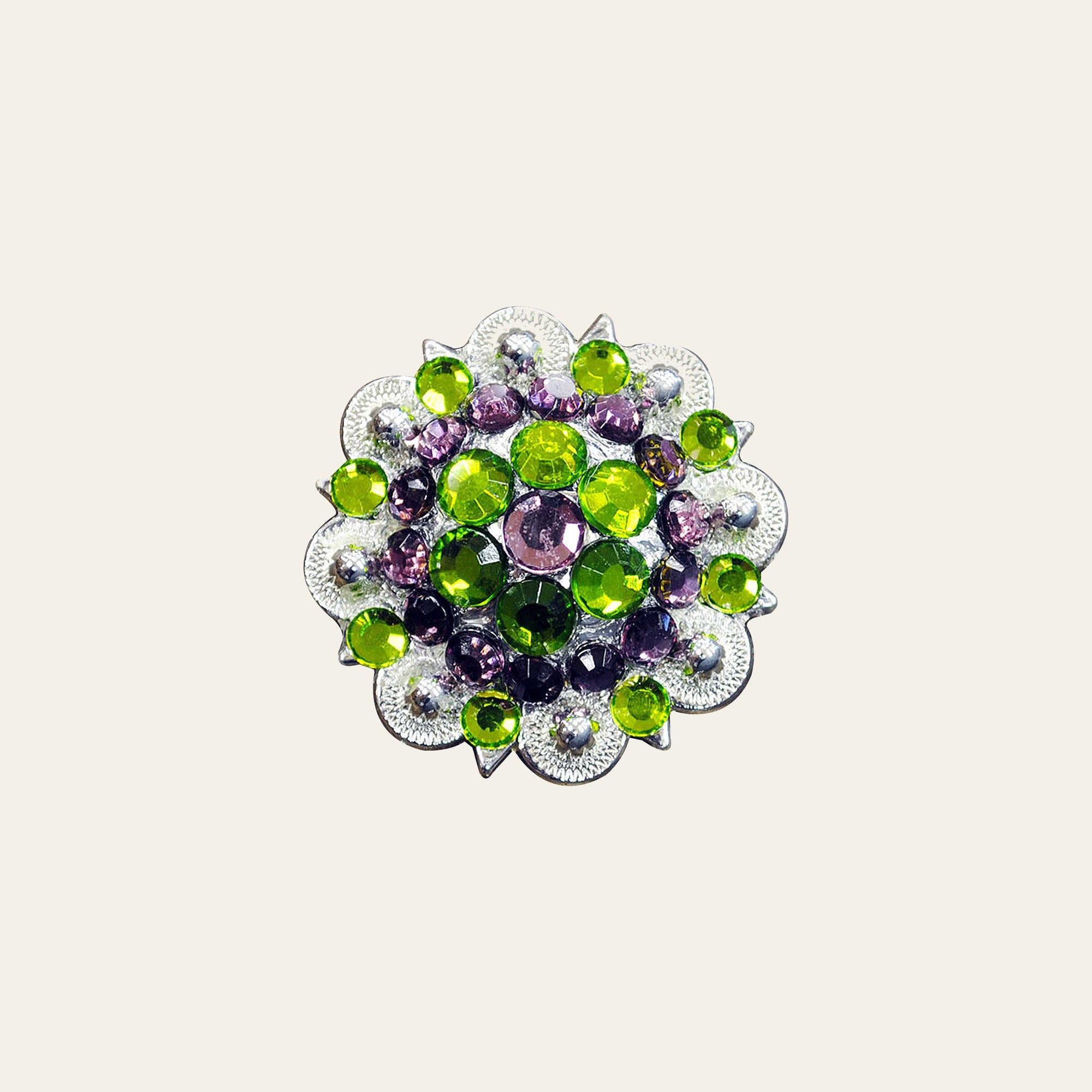 Green Purple Crystal 1-1/4In Berry Headstall Saddle Hilason