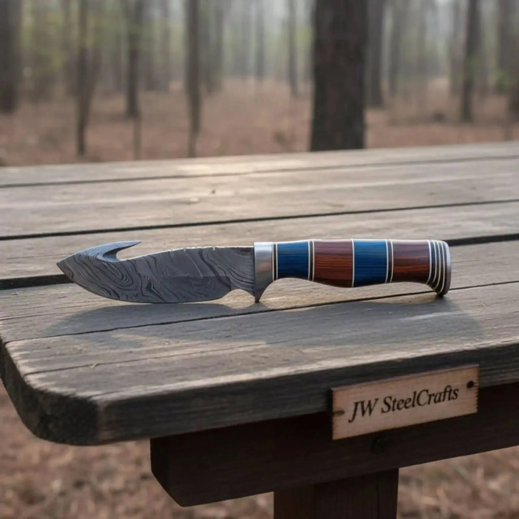 Custom Handmade Hunting Gut Hook Skinner Knife