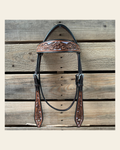 Hand Painted Floral Browband Headstall / Bridle #24380 on a warm cream background