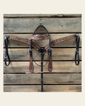 Hand Painted Floral Browband / One Ear Breastcollar Tack Set on a warm cream background