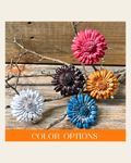 Hand Painted Leather Flowers - Daisies on a warm cream background