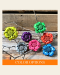 Hand Painted Leather Flowers - Gardenias on a warm cream background