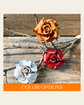 Hand Painted Leather Flowers - Roses on a warm cream background