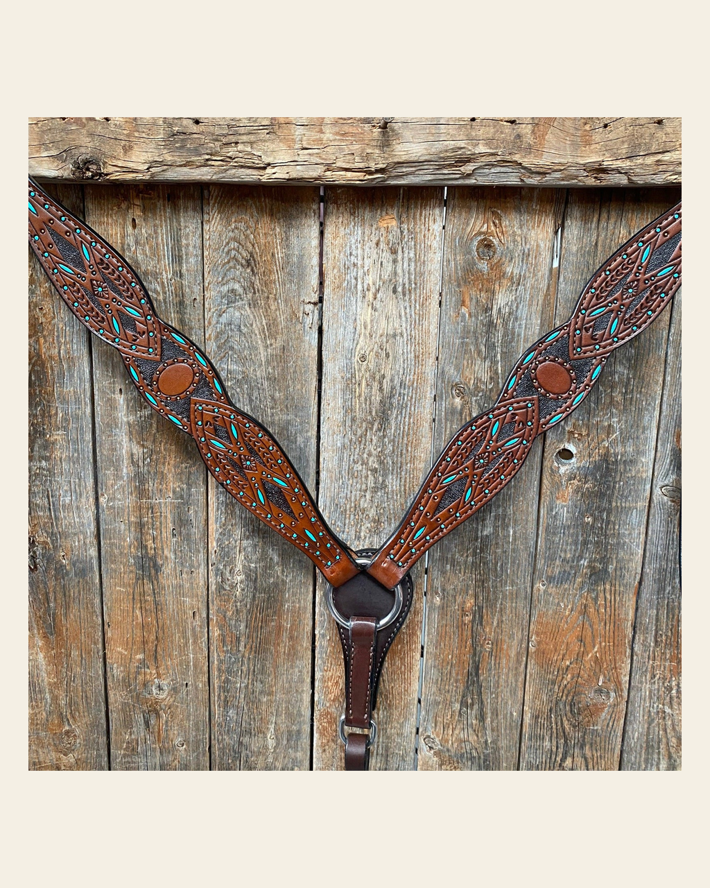 Hand Painted Two Tone Breastcollar #561983 on a warm cream background