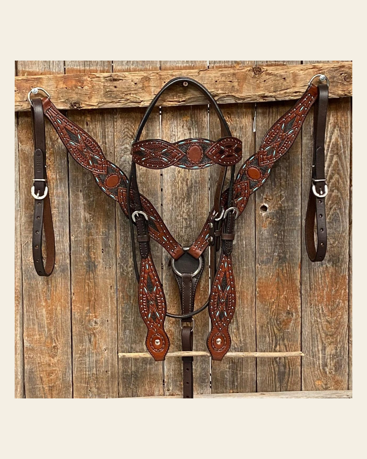 Hand Painted Two Tone Tack Sets on a warm cream background