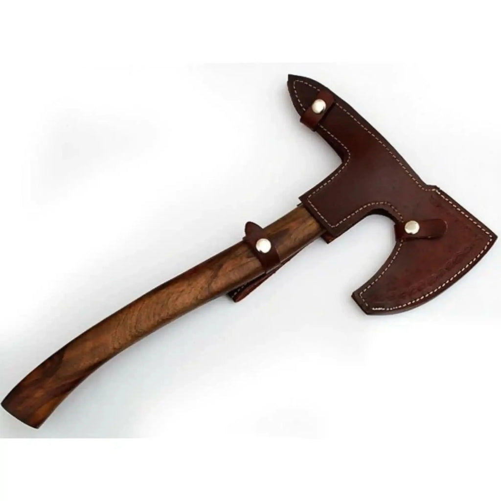 Damascus Spike Tomahawk with Wide Crescent Edge