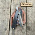 Copper Damascus Straight Razor Carbon Fiber Handle Barber Razor