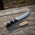 Handmade Damascus Clip Point Bowie Knife Full Tang Fixed Blade by JW SteelCrafts