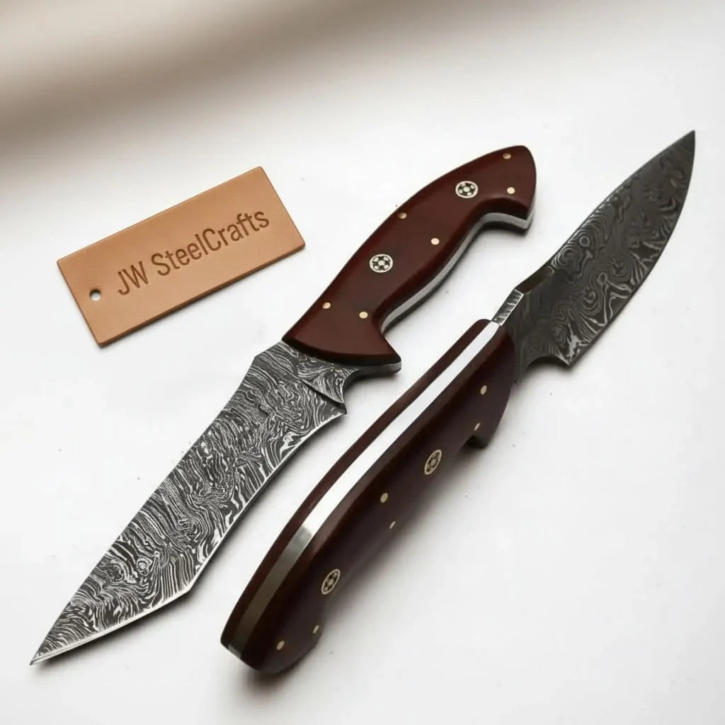 Handmade Damascus Steel Hunting Skinner Knife - 10.00 Inches/  Fixed Blade Knife