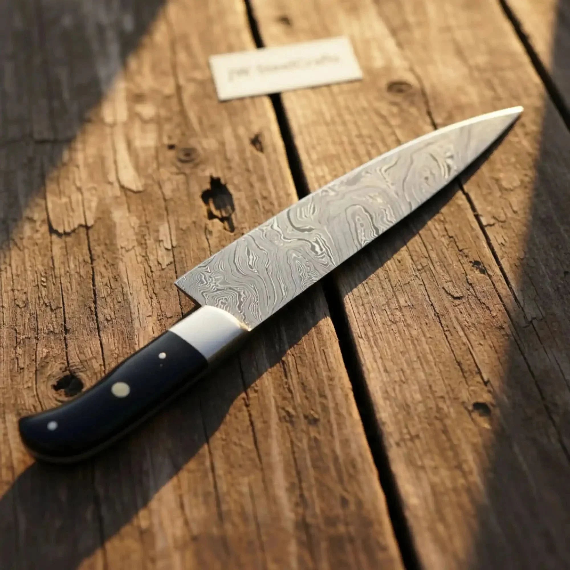 Handmade Gyuto Vortex Chef knife Damascus Steel-Black Handle Sharp and Reliable