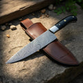 Handmade Gyuto Vortex Chef knife Damascus Steel-Black Handle Sharp and Reliable