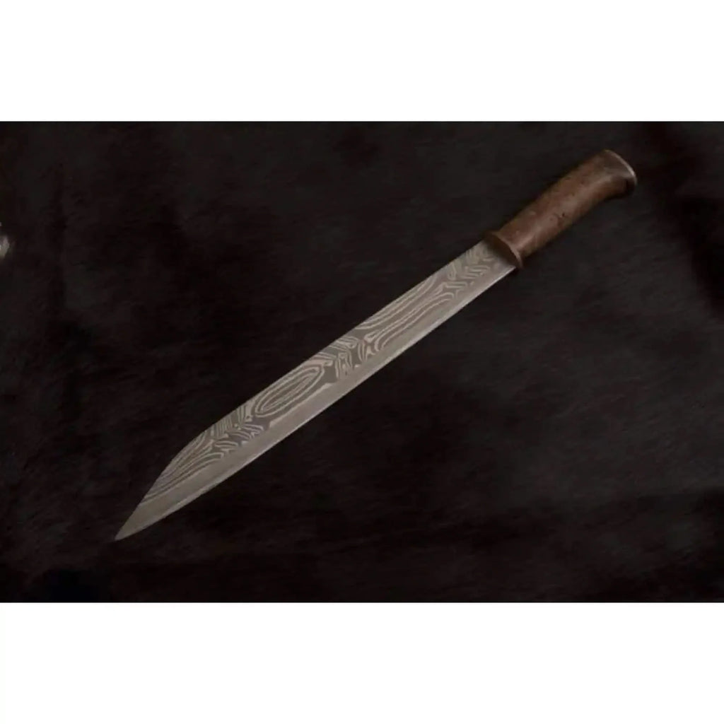 HandmadeRagnar's Seax Knife Damascus Steel Blade 16 Inch Fixed Blade