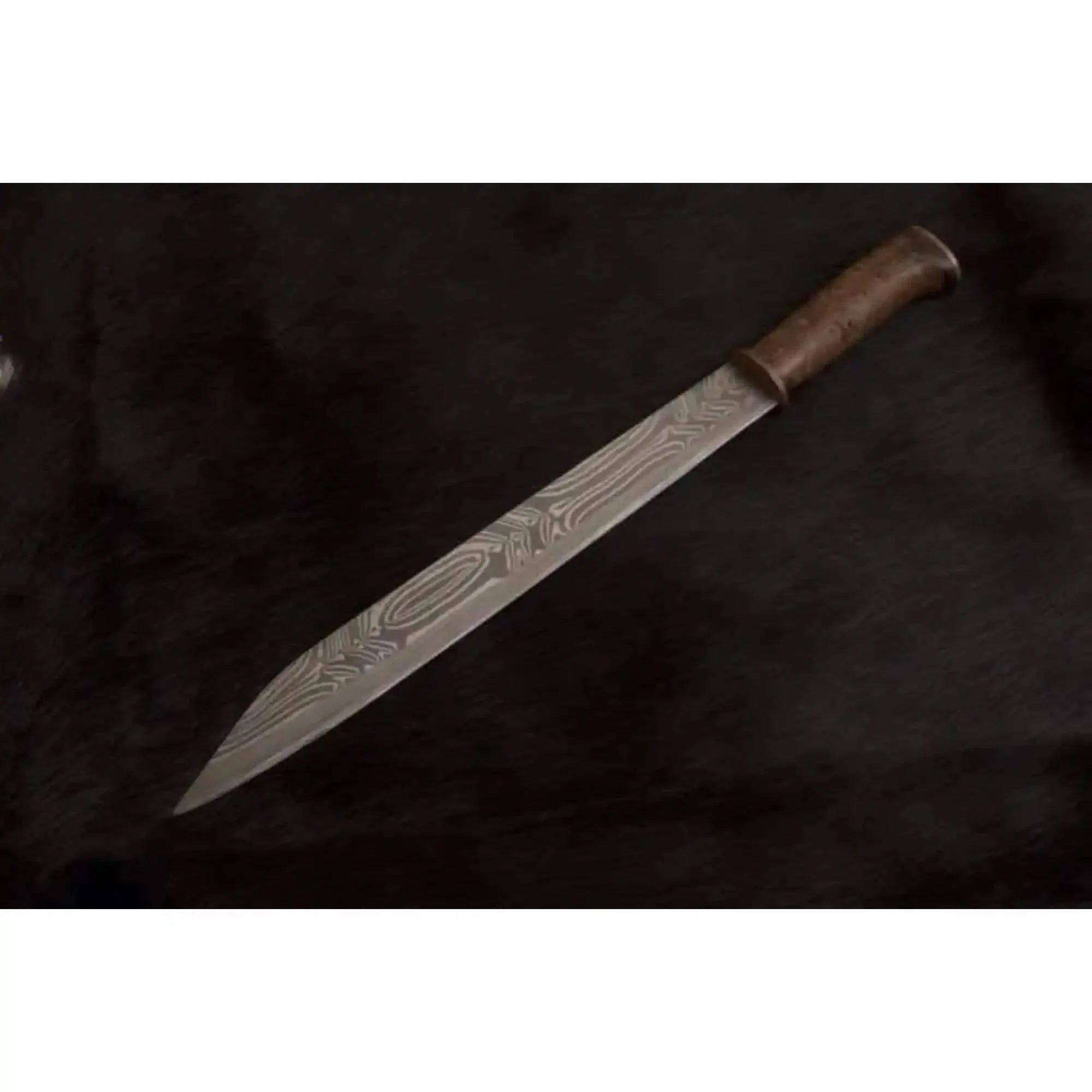 HandmadeRagnar's Seax Knife Damascus Steel Blade 16 Inch Fixed Blade