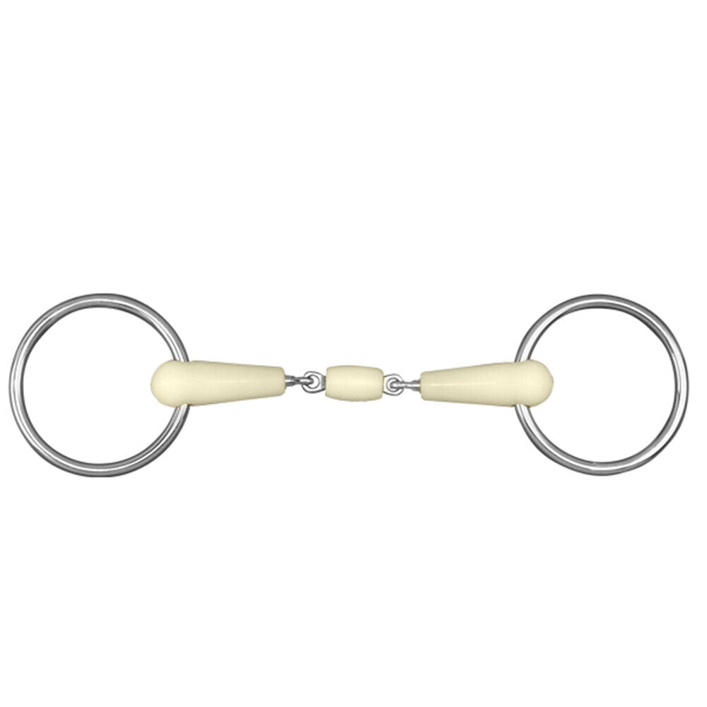 Happy Mouth Double Jointed Loose Ring W/ Roller Horse Bit