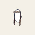 BAR H EQUINE Western Horse Floral Hand Painted Genuine Leather Headstall Dark Brown