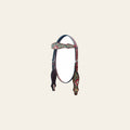 BAR H EQUINE Western Horse Floral Hand Painted Genuine Leather Headstall Dark Brown