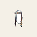 BAR H EQUINE Western Horse Floral Hand Painted Genuine Leather Headstall Dark Tan