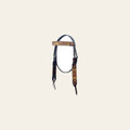 BAR H EQUINE Western Horse Floral Hand Painted Genuine Leather Headstall Tan