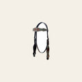 BAR H EQUINE Western Horse Floral Hand Painted Genuine Leather Rivet Headstall Dark Brown