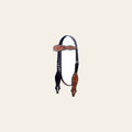 BAR H EQUINE Western Horse Floral Hand Painted Genuine Leather Headstall Dark Brown