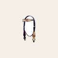 BAR H EQUINE Western Horse Floral Hand Painted Genuine Leather Headstall Dark Brown