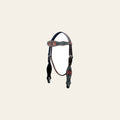 BAR H EQUINE Western Horse Floral Hand Painted Genuine Leather Rivet Headstall Dark Brown