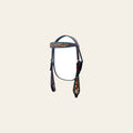 BAR H EQUINE Western Horse Floral Hand Painted Genuine Leather Headstall Dark Brown