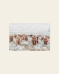 Highland Cow Herd Floor Mat Doormat 24" x 16" Made in America on a warm cream background
