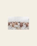 Highland Cow Herd Floor Mat Kitchen Mat 32"x20" Made in America on a warm cream background