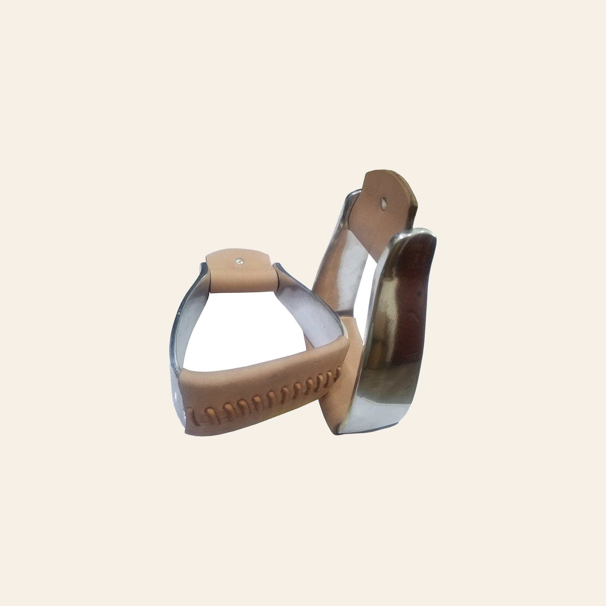 Bar H Equine Western Horse Heavy-Duty Genuine Leather Aluminum Stirrups