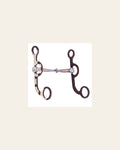 Hilason Brown Argentine Stainless Steel Snaffle Mouth W/Copper Inlay