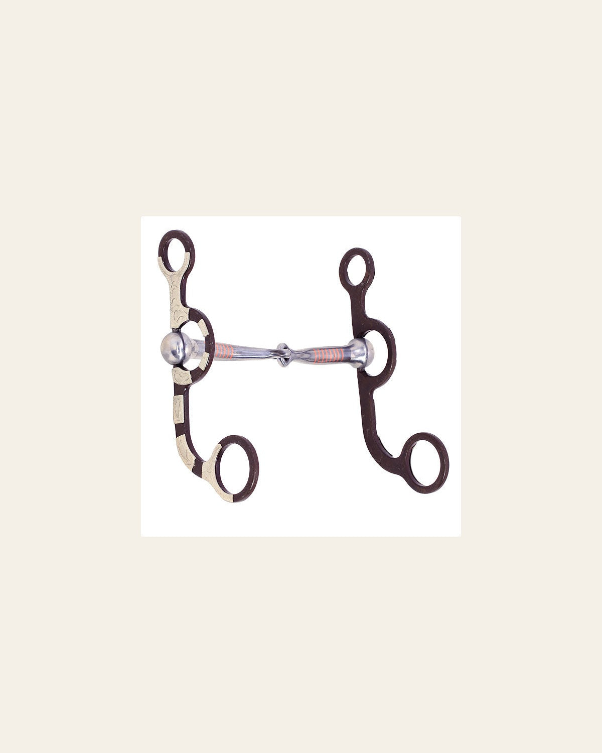 Hilason Brown Argentine Stainless Steel Snaffle Mouth W/Copper Inlay