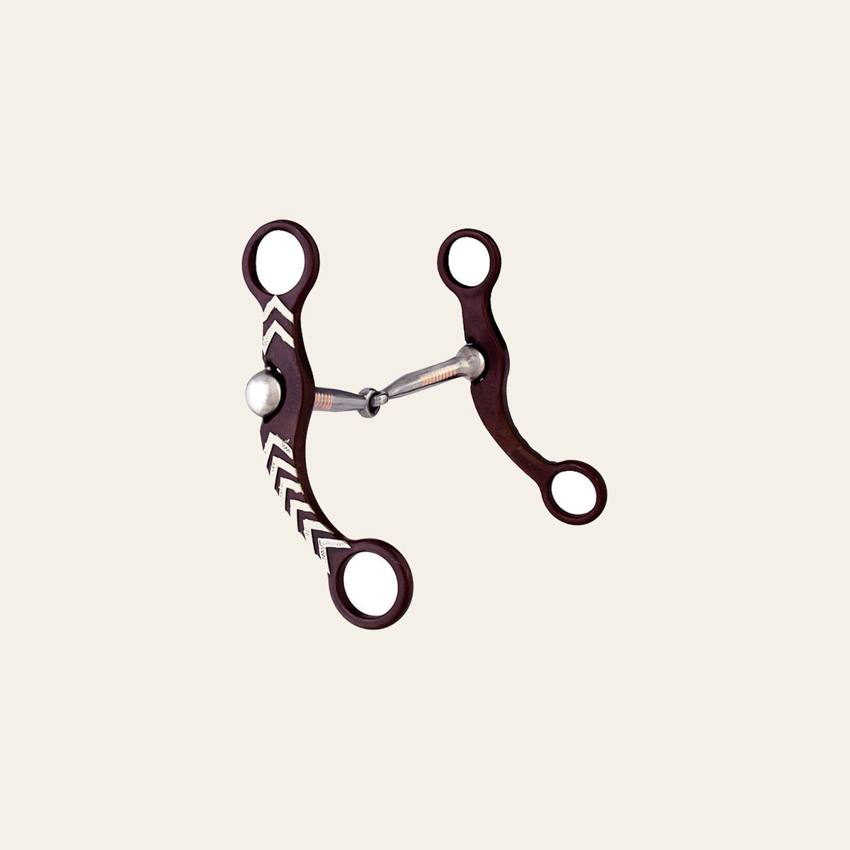 5-1/8" Hilason Brown Steel Horse Gag Bit 6" Trim Cheeks Mouth