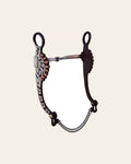 Hilason Brown Steel Horse Tack Show Bit 5 in Copper Hooded Engraved Port Mouth