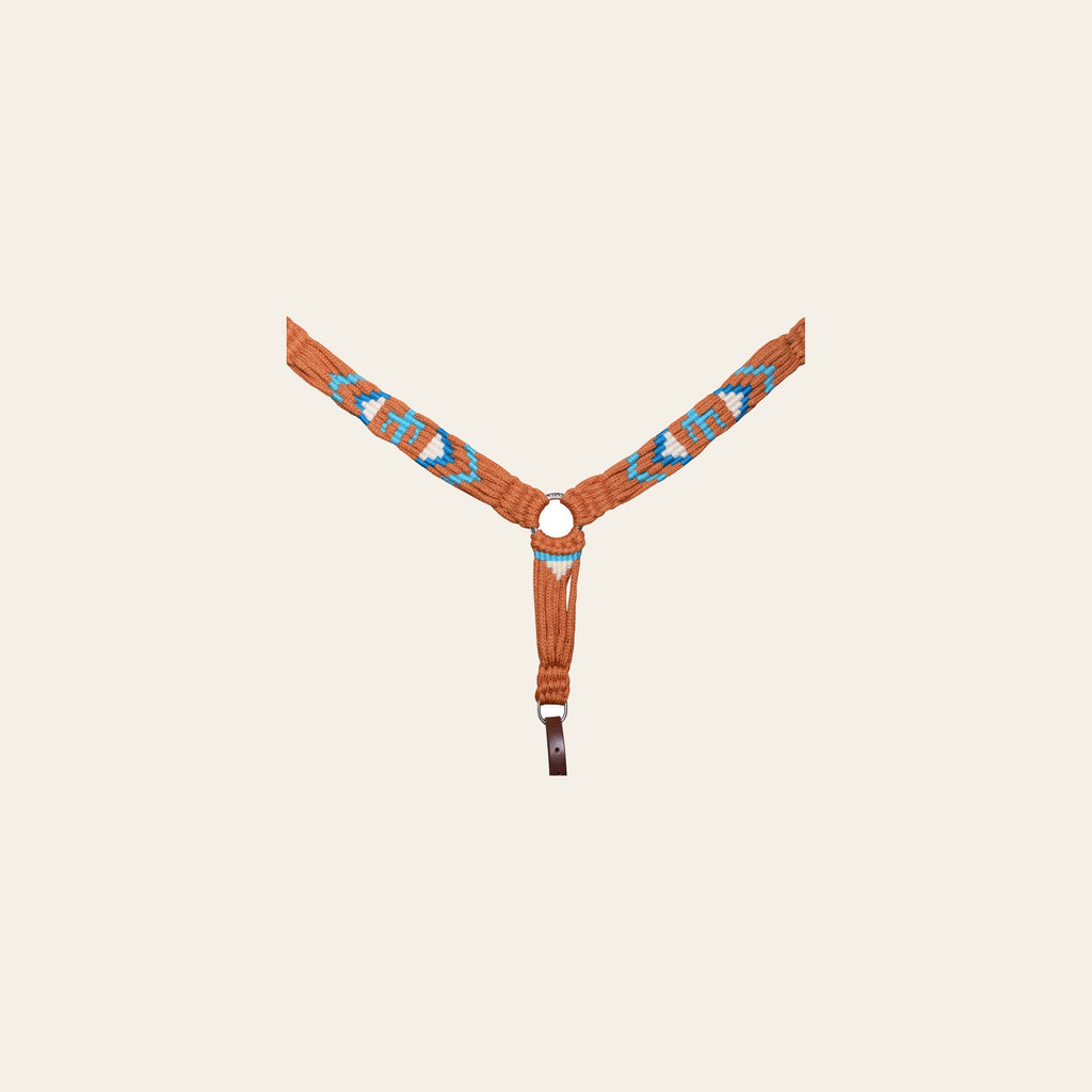 HILASON Western Wool Headstall & Breast Collar Tack Set Turquoise/Brown | Leather for Horses