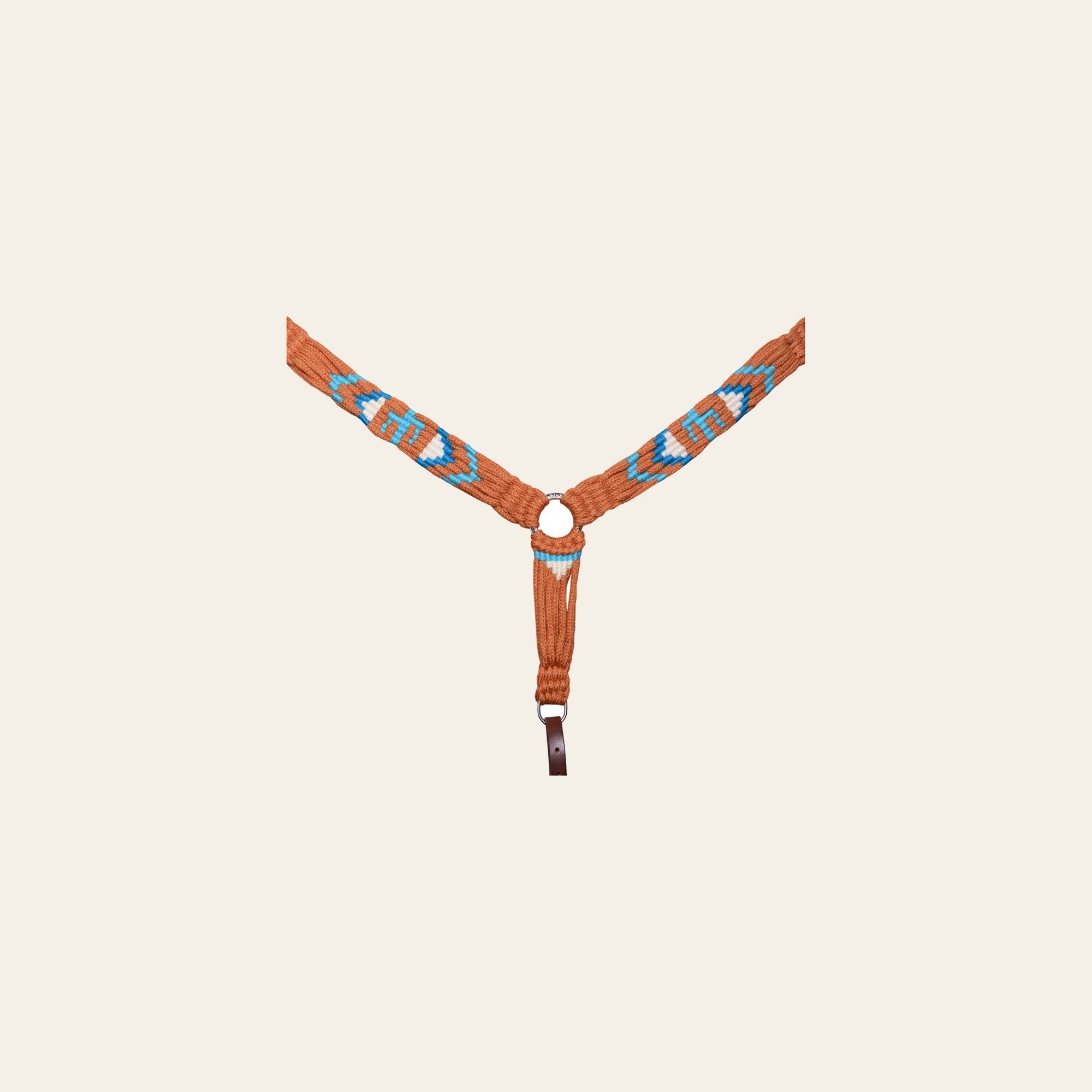 HILASON Western Wool Headstall & Breast Collar Tack Set Turquoise/Brown | Leather for Horses