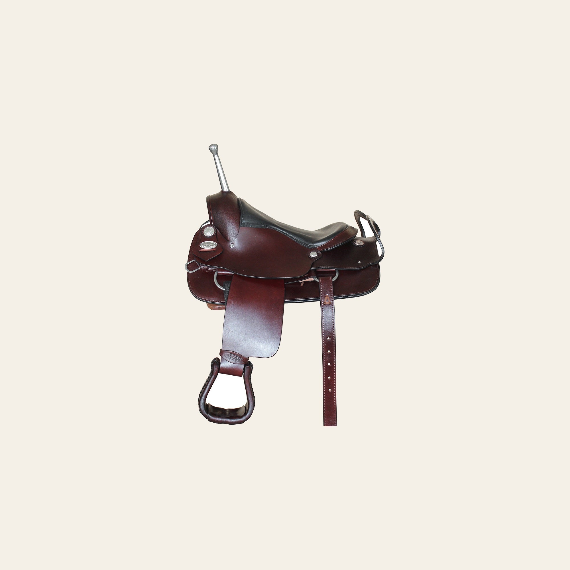 HILASON Custom Designed Rare Western Trick Riding Saddle Mahogany | Horse Racing Leather Saddles for Horses