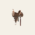 HILASON Flex Tree Western Horse Buckstitch Floral Trail Barrel American Leather Saddle Brown | for Horses