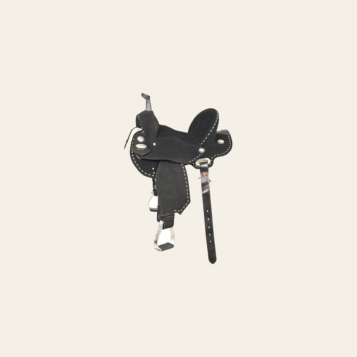 HILASON Flex Tree Western Horse Stud Trail Barrel American Leather Saddle Black | for Horses