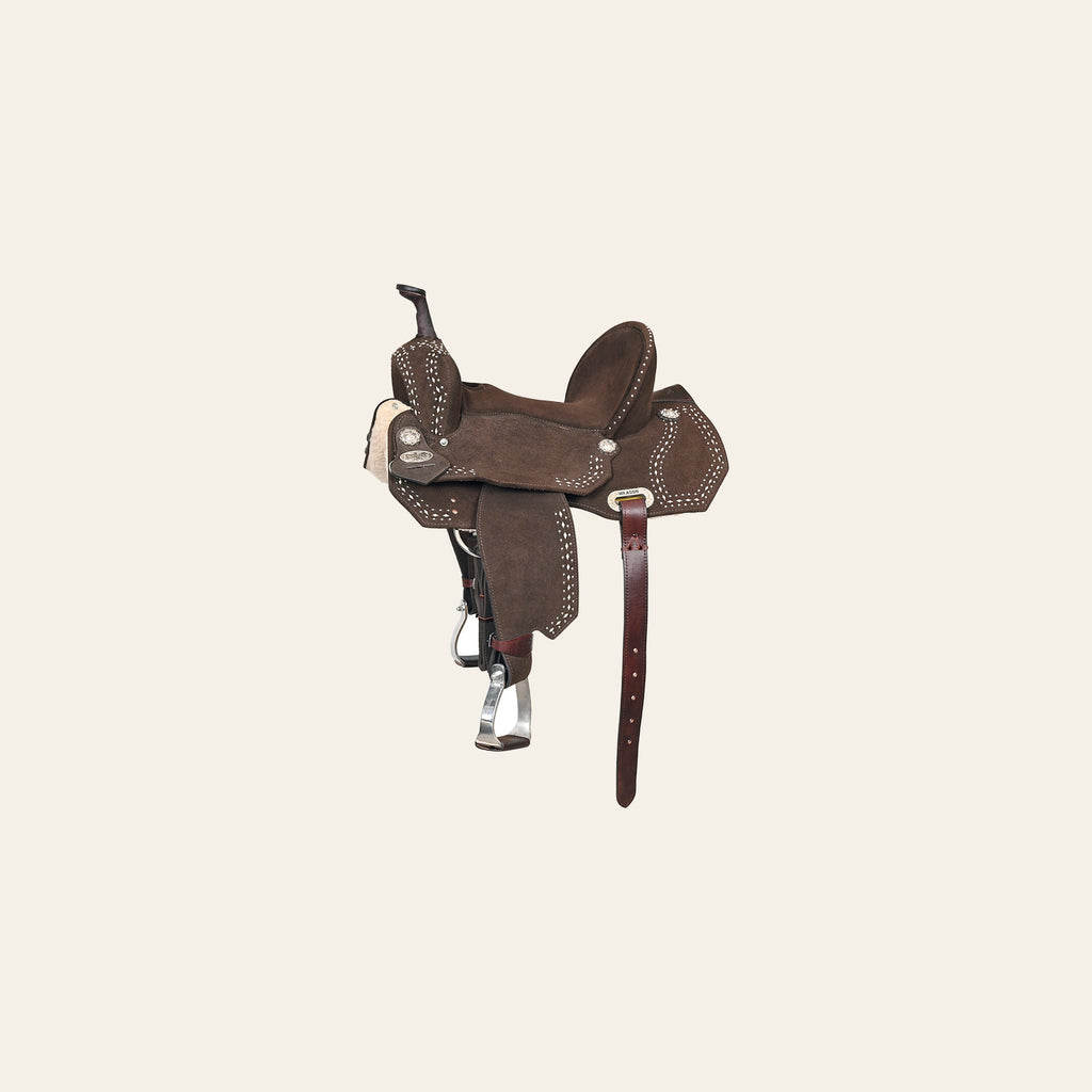 HILASON Flex Tree Western Horse Buckstitch Trail Barrel American Leather Saddle Brown | for Horses