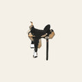 HILASON Flex Tree Western Horse Floral Trail Barrel American Leather Saddle Black | for Horses